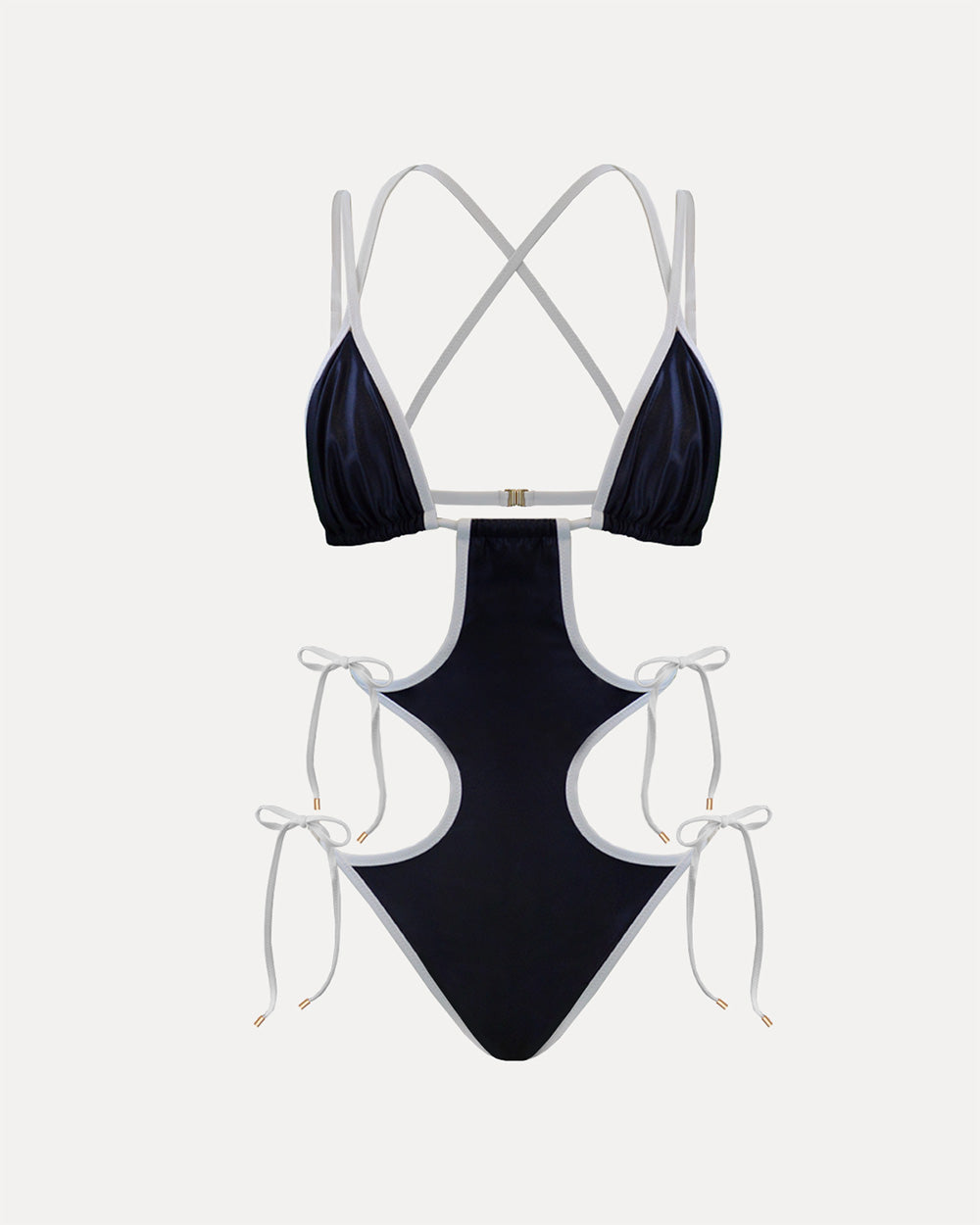 TOP BEACH PARTY BLACK/CREAM